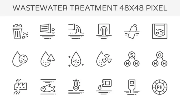 Conjunto de iconos de aguas residuales — Vector de stock