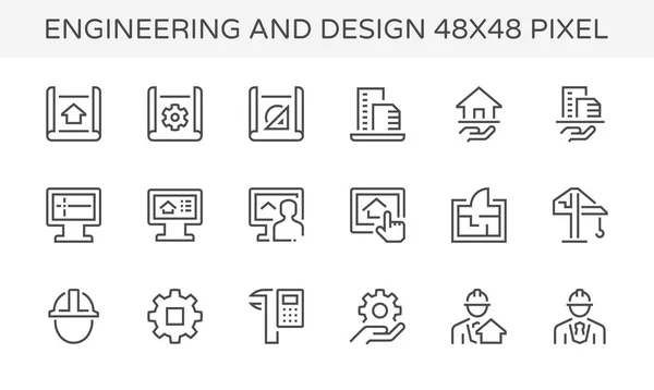 Ikona návrhu inženýrské architektury — Stockový vektor