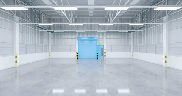 Візуалізація Заводського Будівництва Дверей Затвору Бетонної Підлоги Промислового Фону — стокове фото