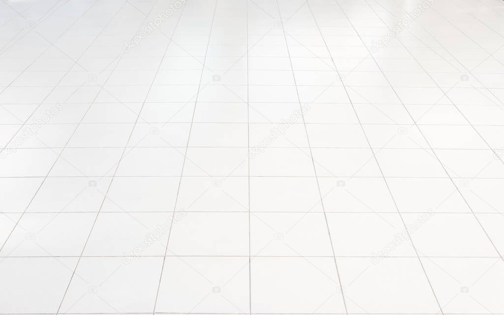white tile floor