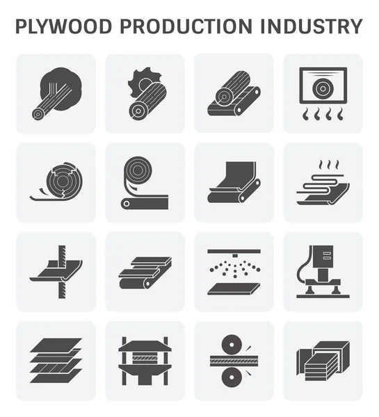 합판 생산 아이콘 — 스톡 벡터
