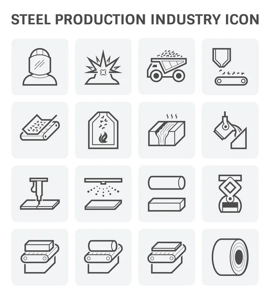Icona di produzione dell'acciaio — Vettoriale Stock