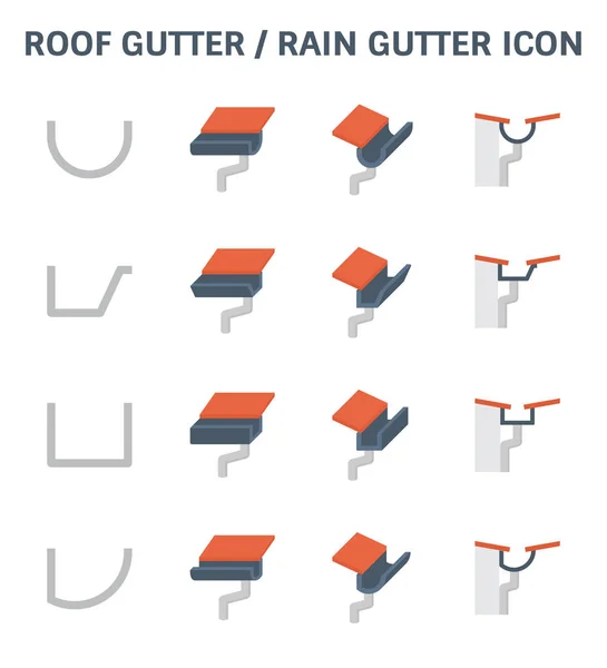 Icône de gouttière de toit — Image vectorielle