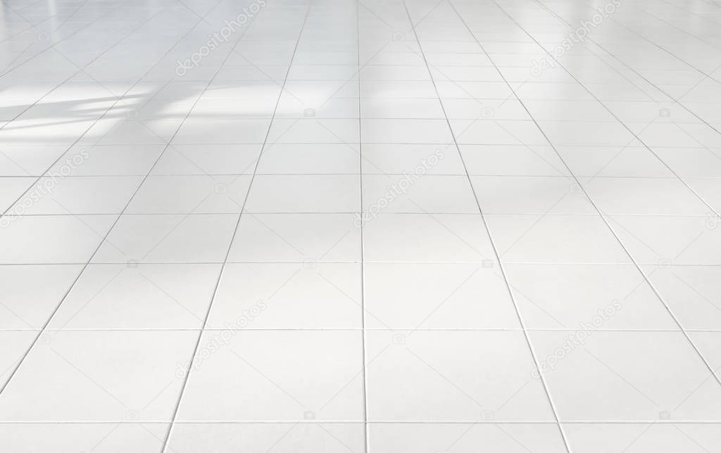 white tile floor