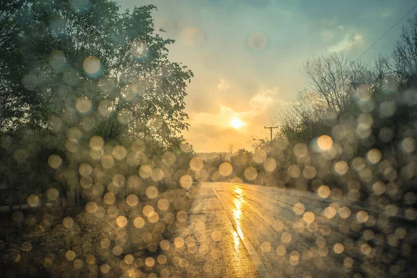 Asphalte pluie de route — Photo