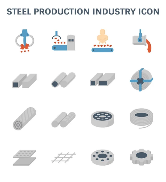 Çelik Boru Metal Ürün Nşaat Sanayi Işi Için Vektör Simgesi — Stok Vektör
