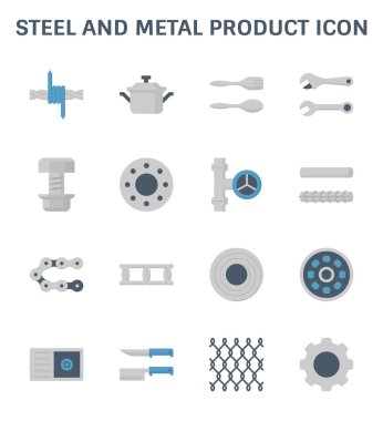 Vektör simge çelik ve metal ürün.