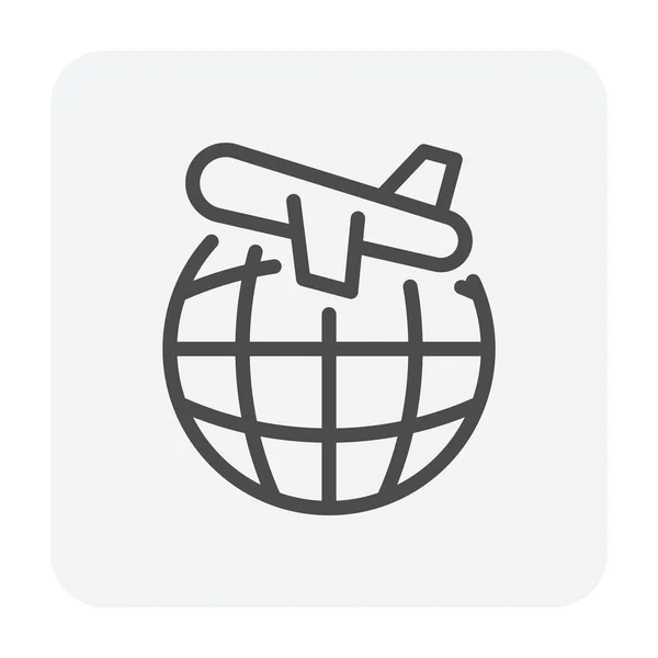 Global plane icon — Stock Vector