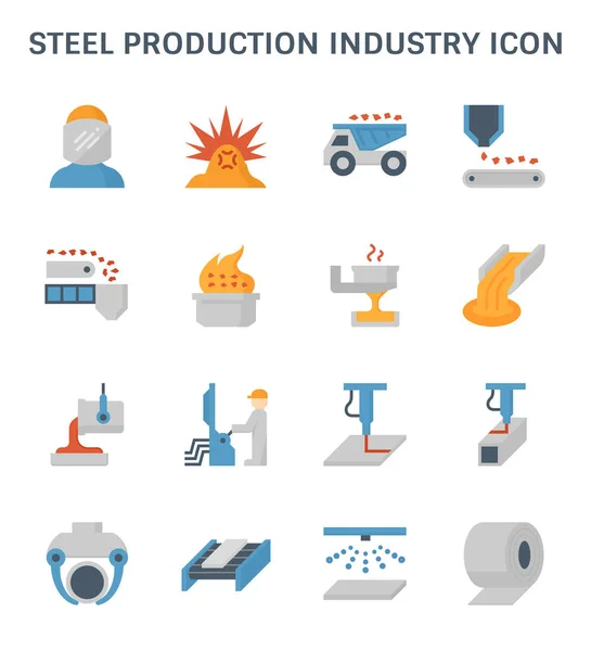 Icono de producción de acero — Vector de stock