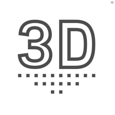 3D technology vector icon design, 48X48 pixel perfect and editable stroke.