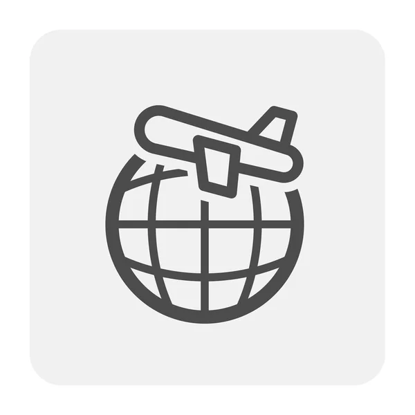 Global plane icon — 스톡 벡터