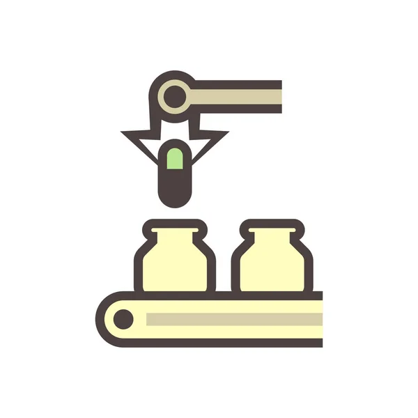 Icono de producción farmacéutica — Vector de stock