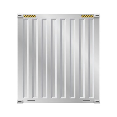 Vector of grey cargo container isolated on white background.