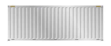 Vector of grey cargo container isolated on white background.