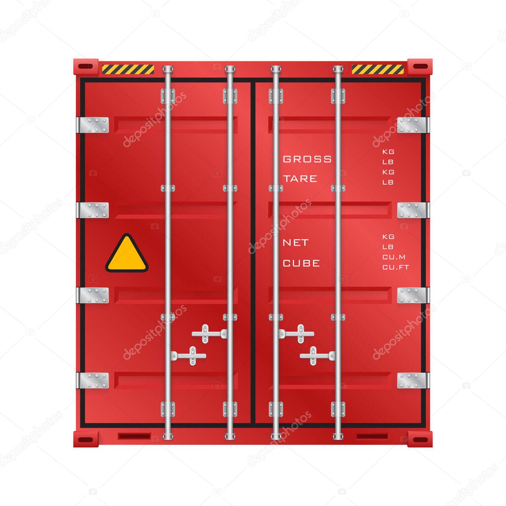 Vector of cargo container for shipping and transportation work isolated on white background.