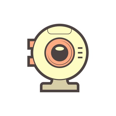 Beyaz üzerine spor kamera ve fotoğraf ekipmanı vektör ikonu tasarımı.