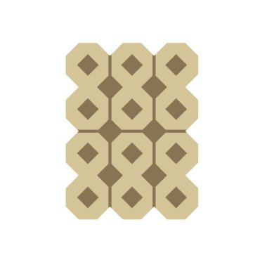 Concrete paver block brick floor icon for landscaping design.