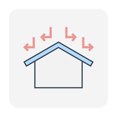 Çatı ve ev simgesi tasarımı, düzenlenebilir vuruş.