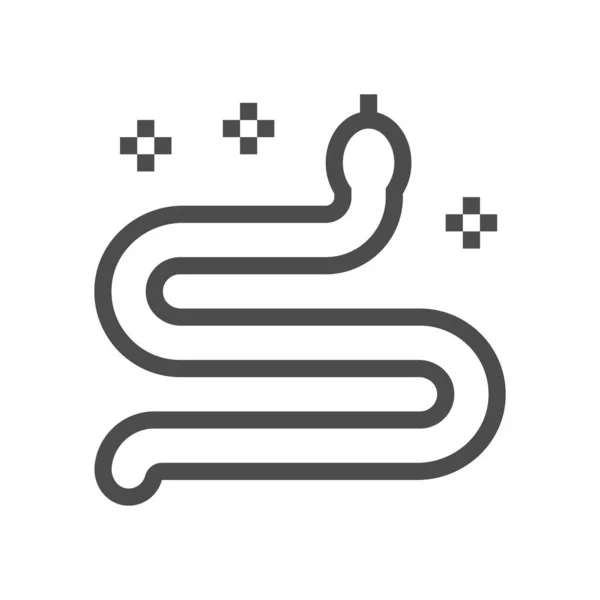 Desenho Ícone Vetor Serpente Vírus Curso Perfeito Editável Pixel 48X48 — Vetor de Stock