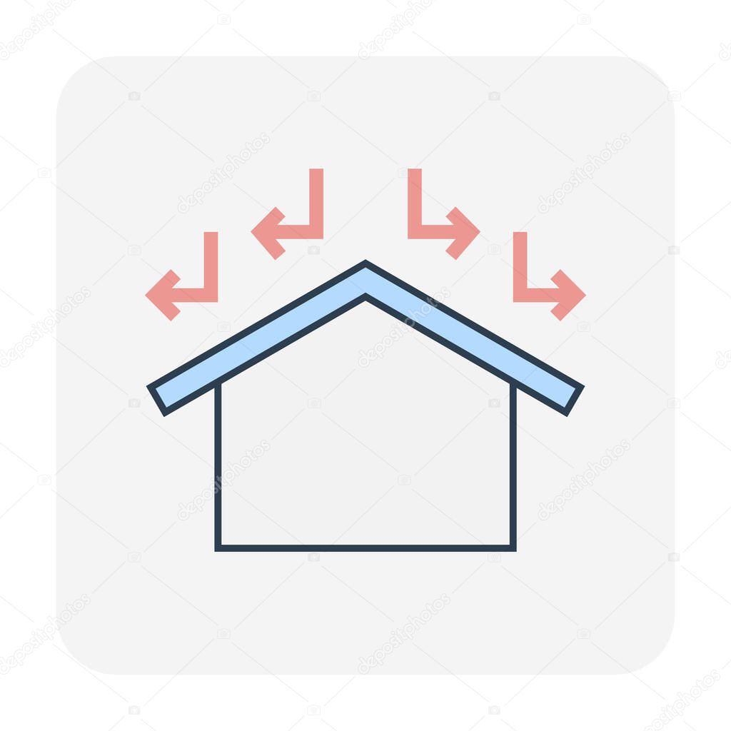 Roof and home icon design, editable stroke.
