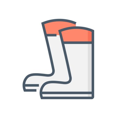 Önyükleme veya güvenlik ekipmanı vektör ikonu tasarımı, 64x64 piksel mükemmel ve düzenlenebilir vuruş.