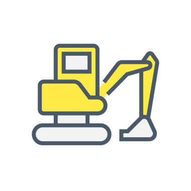 Kazıcı ya da toprak kazma ekipmanı vektör ikonu tasarımı.