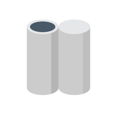 Beyaz arkaplanda çelik boru ürün vektör simgesi tasarımı.