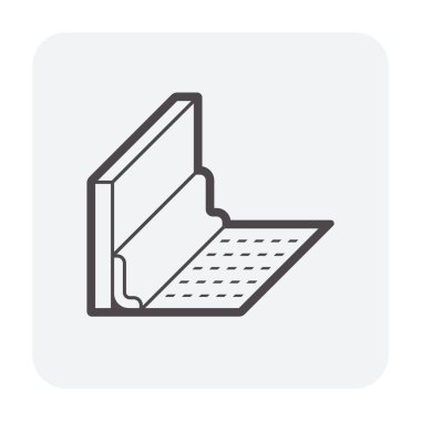 Vinil kat inşaat simgesi Beyaz.