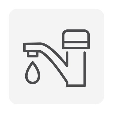 Tesisat işi grafik tasarımı için musluk vektör simgesi tasarımı, düzenlenebilir vuruş.