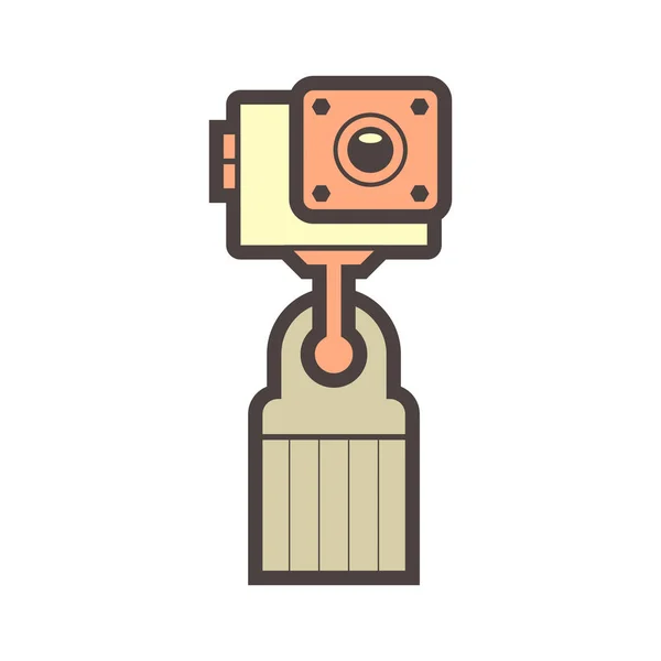 Sport camera and photography equipment vector icon design on white.