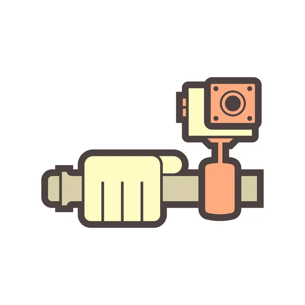 Sport Camera Fotografie Apparatuur Vector Icoon Ontwerp Wit — Stockvector