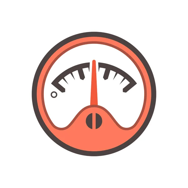 Gauge Meter Vector Icon Design White — Stock Vector