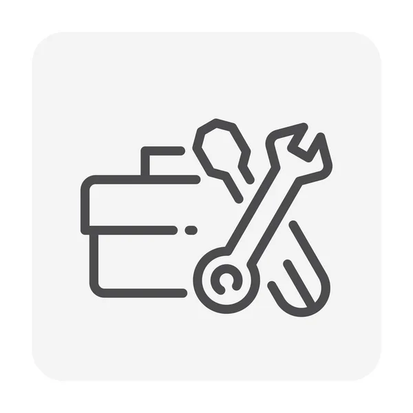 Tool Box Vector Icon Design Lavoro Idraulico Elemento Progettazione Grafica — Vettoriale Stock