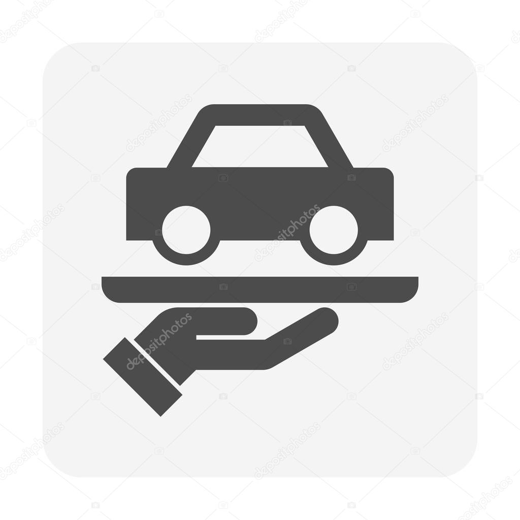 Used car and dealership icon for used car business design.