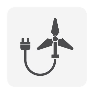 Alternatif enerji konsepti tasarımı için rüzgar enerjisi vektör simgesi tasarımı.