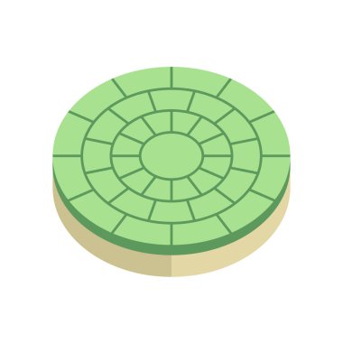 Concrete paver block brick floor icon for landscaping design.