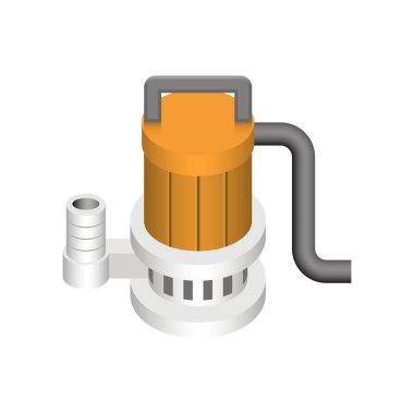 Beyaz arka plan üzerinde izole su dağıtımı için elektrikli su pompası ve tarım ekipmanları.