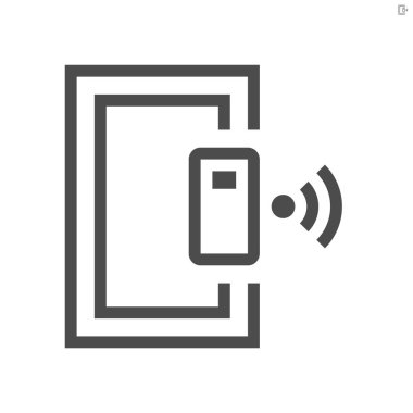 akıllı ev ve otomatik kapı kontrol teknolojisi vektör simgesi tasarımı.