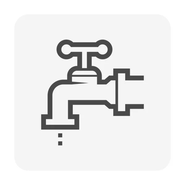 Wasserhahn Und Wasserleck Vektor Icon Design Für Home Problem Grafik — Stockvektor