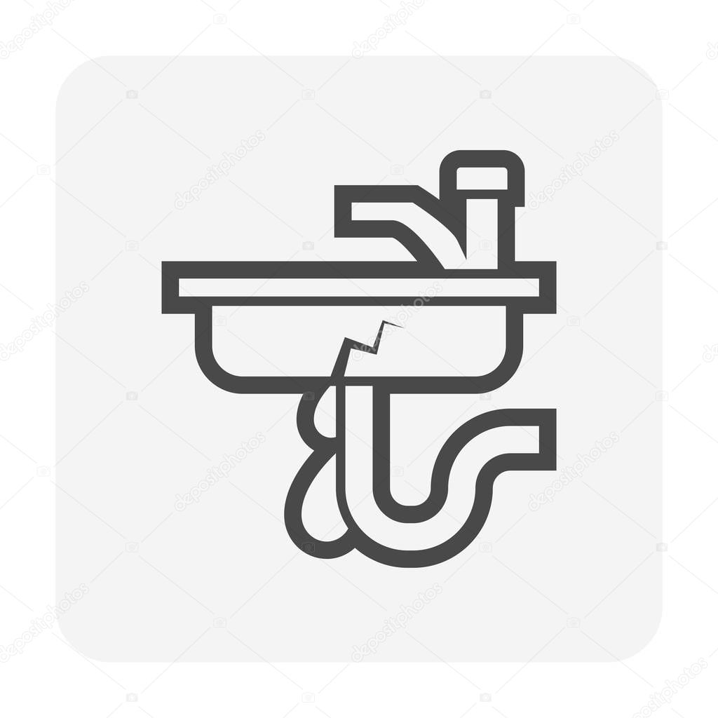 Water leak and repair work vector icon design for home problem graphic design element.