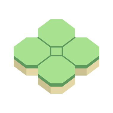 Concrete paver block brick floor icon for landscaping design.