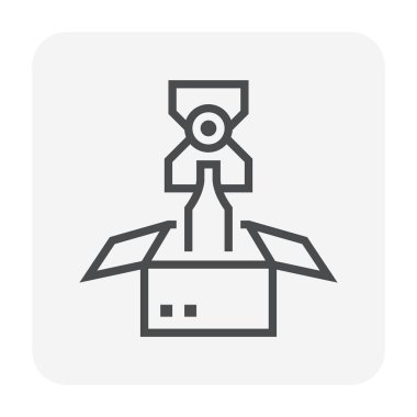 Robot, 64 x 64 mükemmel piksel ve düzenlenebilir kontur şişe paketi ile birlikte çalışma.