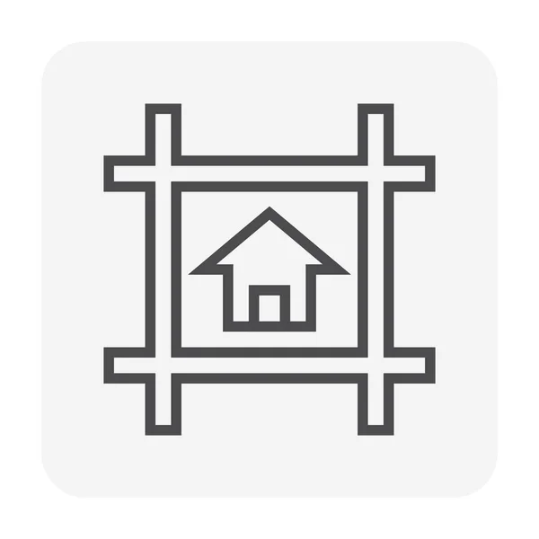 Fastighets Affärer Ikon Design Perfekt Pixel Och Redigerbara Stroke — Stock vektor