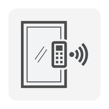 akıllı ev ve otomatik kapı kontrol teknolojisi vektör simgesi tasarımı.