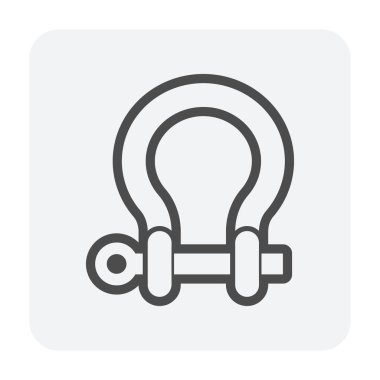 Shackle steel vector icon design on white background. clipart