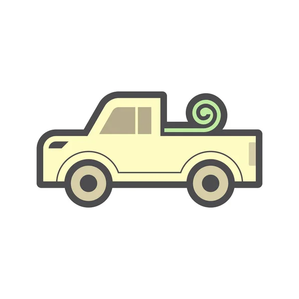 Pickup Truck Accessory Tonneau Cover Bed Truck Cover Vector Icon — Stock Vector