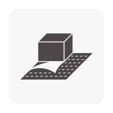 Vinil kat inşaat simgesi Beyaz.