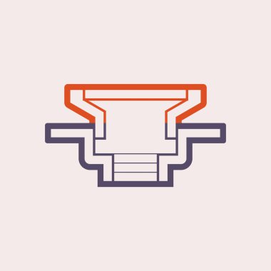 Döşeme drenaj ekipmanı vektör ikonu tasarımı.