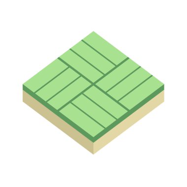 Concrete paver block brick floor icon for landscaping design.