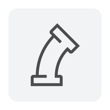 Çelik boru bağlantı simgesi seti, 64x64 Mükemmel piksel ve düzenlenebilir vuruş.